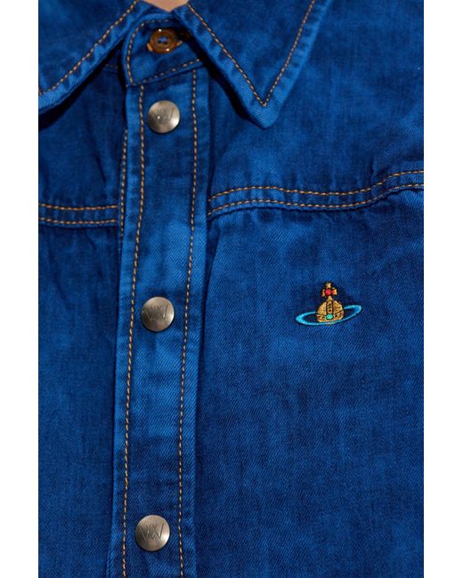 Vivienne Westwood Blue Meghan Asymmetric Faded Mini Dress