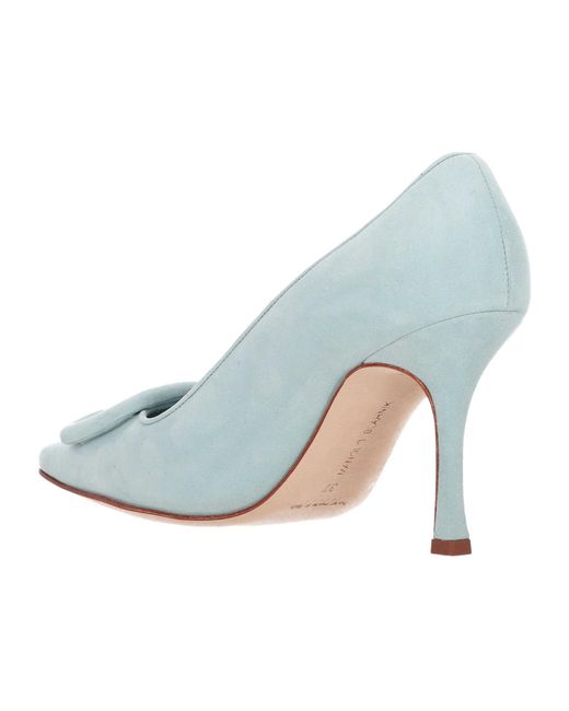 Manolo Blahnik Blue Maysale Buckle-Detailed Pumps