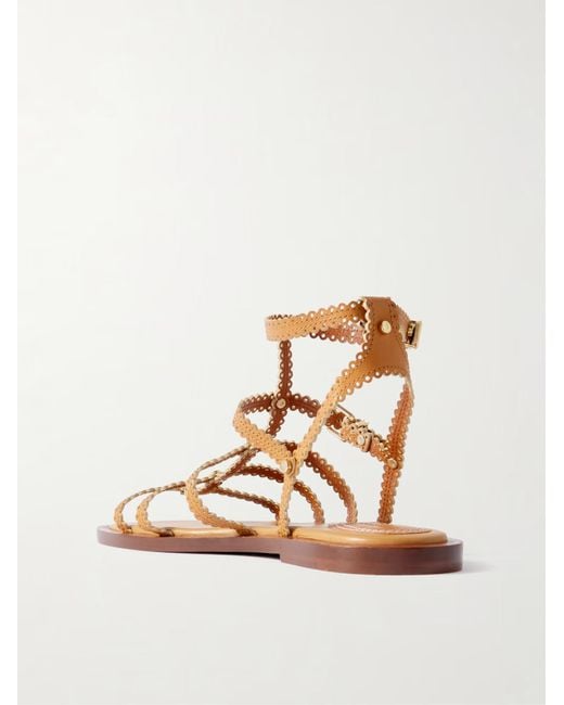 Zimmermann Metallic Goldie Leather Sandals