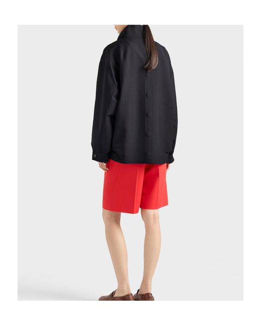 Prada Blue Kid Mohair And Poplin Jacket