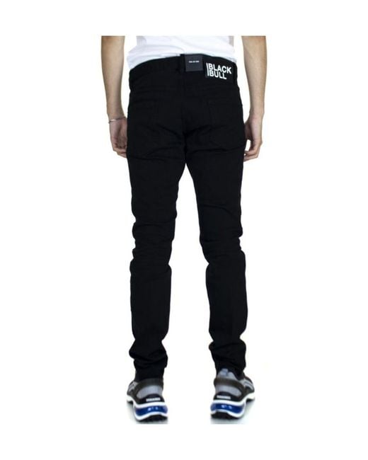 DSquared² Black Logo Patch Low-Rise Trousers for men