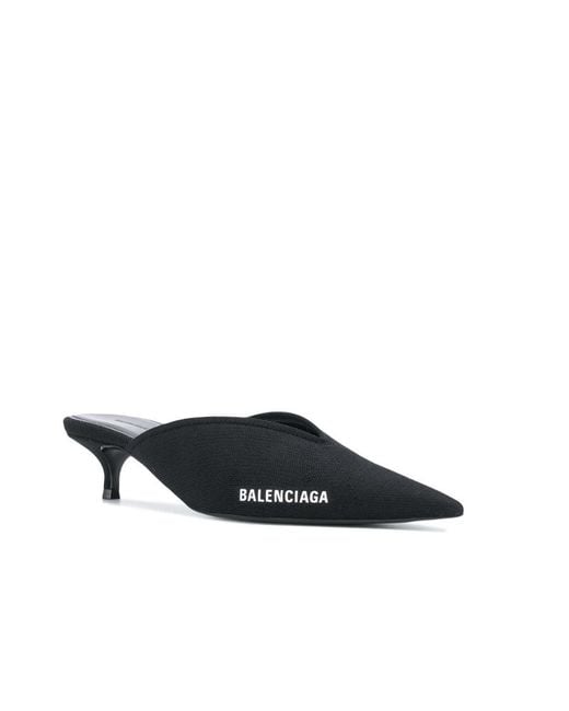 Balenciaga Black Pointed Muller Shoes