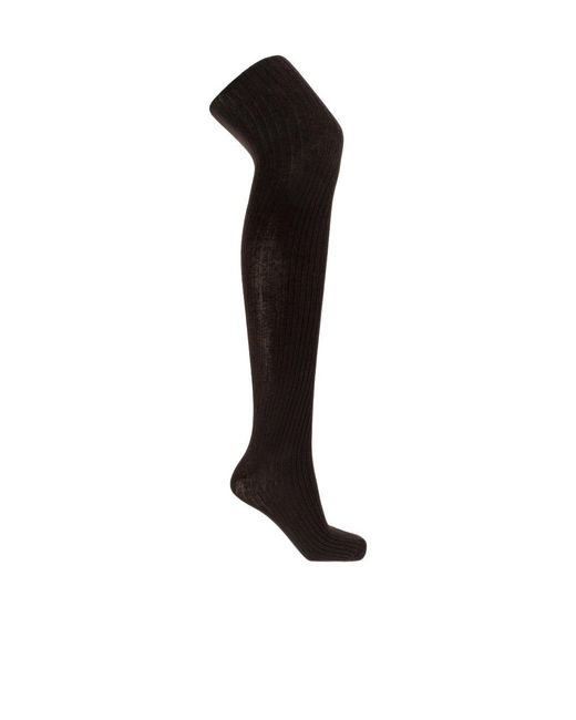 Max Mara Black Ribbed Tights