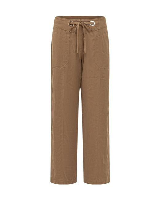 Ba&sh Brown High-Waisted Wide-Leg Trousers