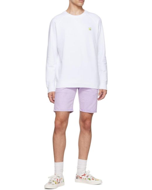 Maison Kitsuné White Fox Head-Embroidered Crew-Neck Sweatshirt for men