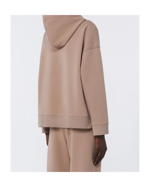 Max Mara Brown 'S Andrea Logo Embroidered Drawstring Hoodie