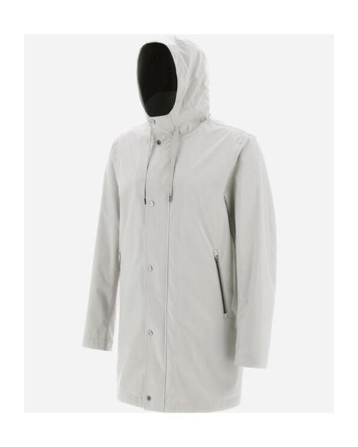 Herno White Long-Sleeved Parka Coat for men