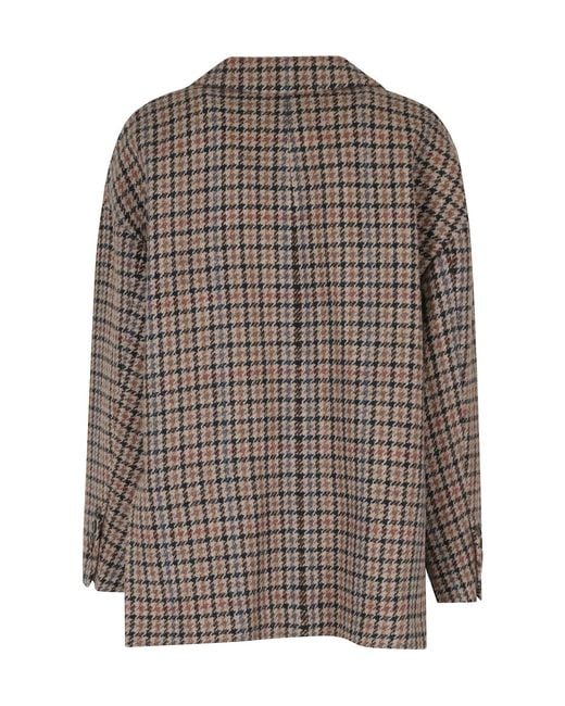 Bazar Deluxe Brown Long-Sleeve Plaid Jacket