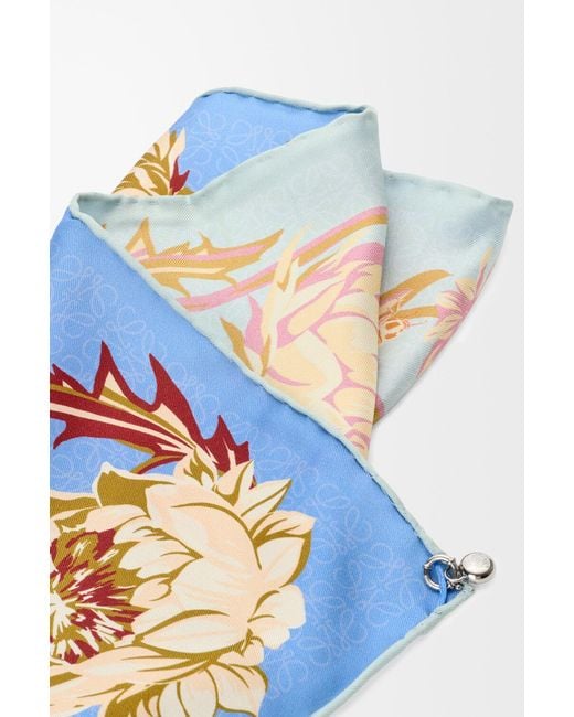 Loewe Blue Anagram Artichoke-Flower Scarf