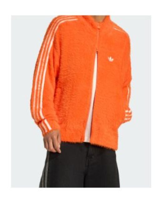 Adidas Orange Originals Logo Detailed Zip-Up Jacket for men