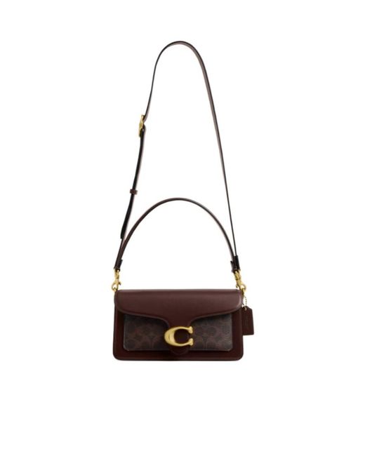 COACH Brown Signature Hardware Shoulder Bag