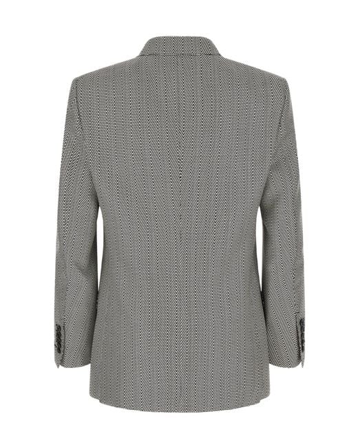 Tom Ford Gray Geometric Jacquard Double-Breasted Blazer for men