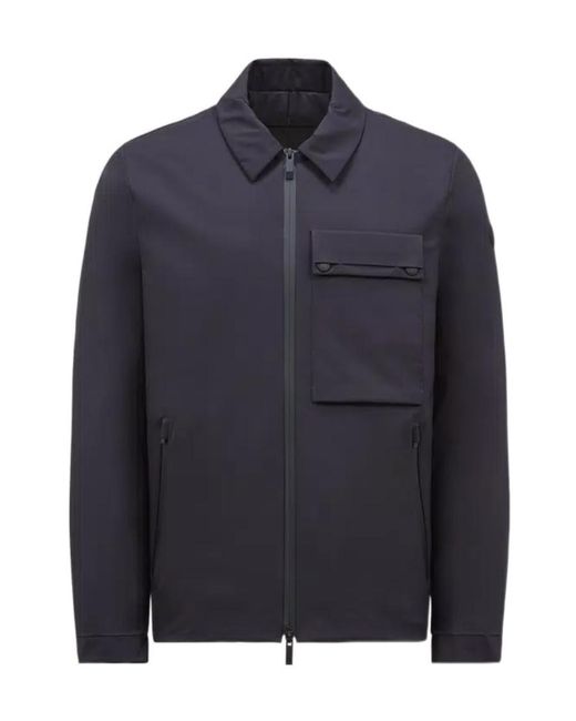 Moncler Blue Tortisse Down Shacket for men