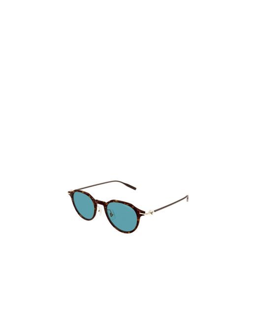 Montblanc White Eyewear Round Frame Sunglasses for men