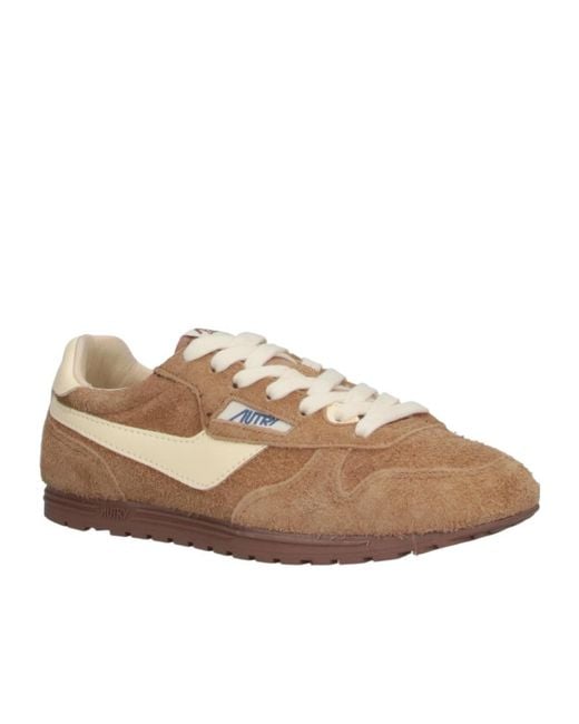 Autry Brown Round-Toe Sneakers