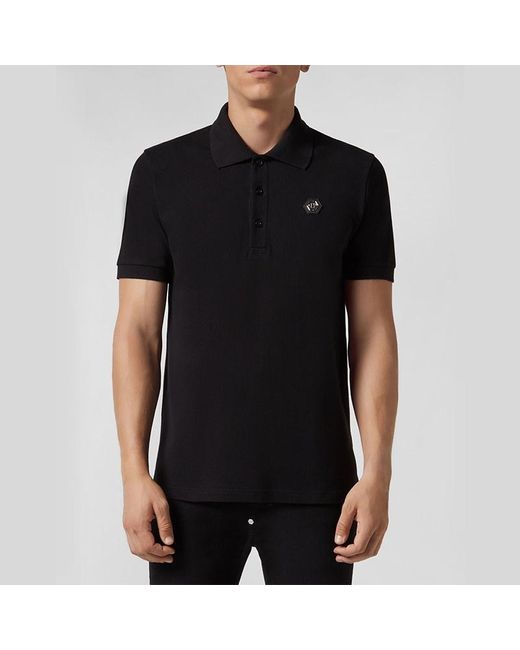Philipp Plein Black Logo Polo Shirt for men