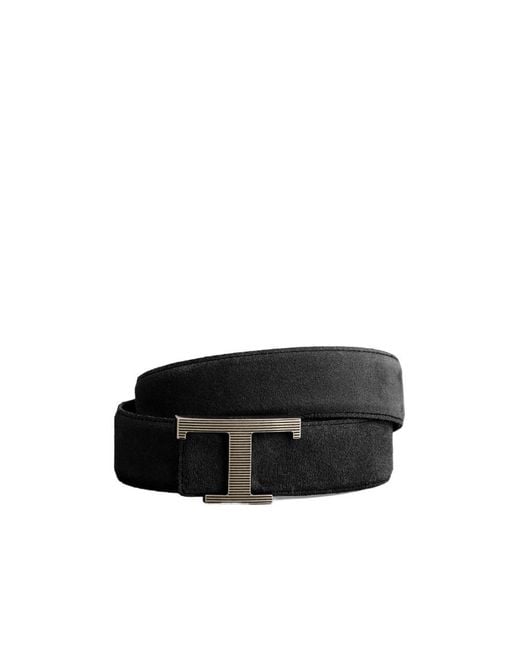Tod's Black Logo-Buckle Leather Belt for men