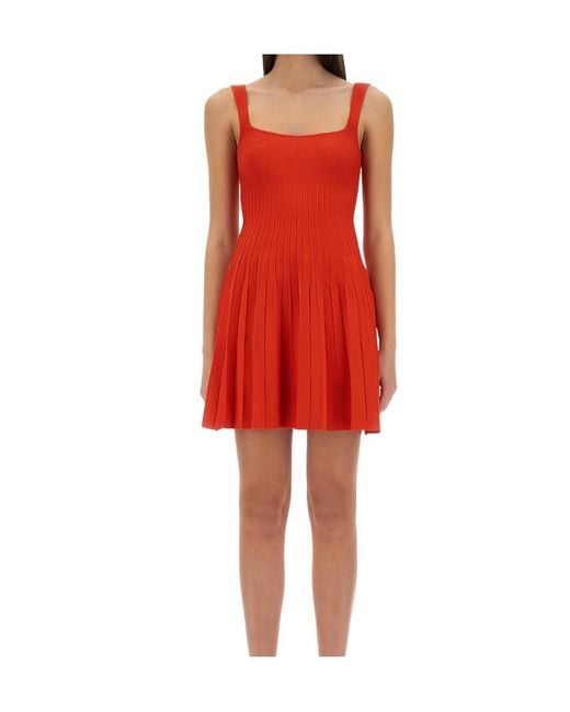 Staud Red Ellison Sleeveless Dress