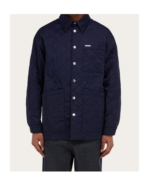 Ferragamo Blue Ferragamo Quilted Blouson for men