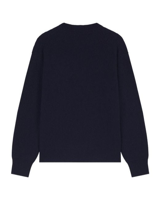 Maison Kitsuné Blue Maison Kitsuné Fox Patch Knitted Jumper for men
