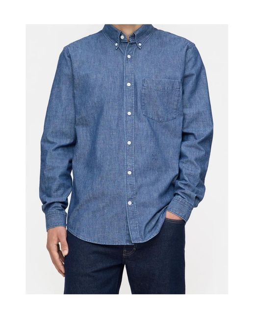 Closed Blue Button-Up Shirt for men