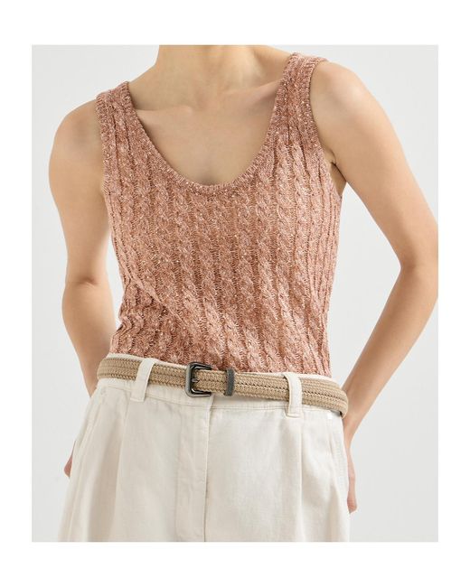 Brunello Cucinelli Brown Sleeveless Top