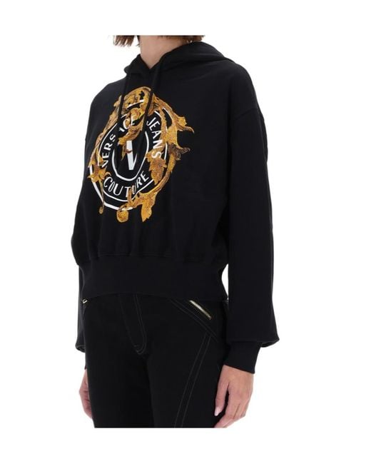 Versace Jeans Black Couture Baroque Logo Hoodie