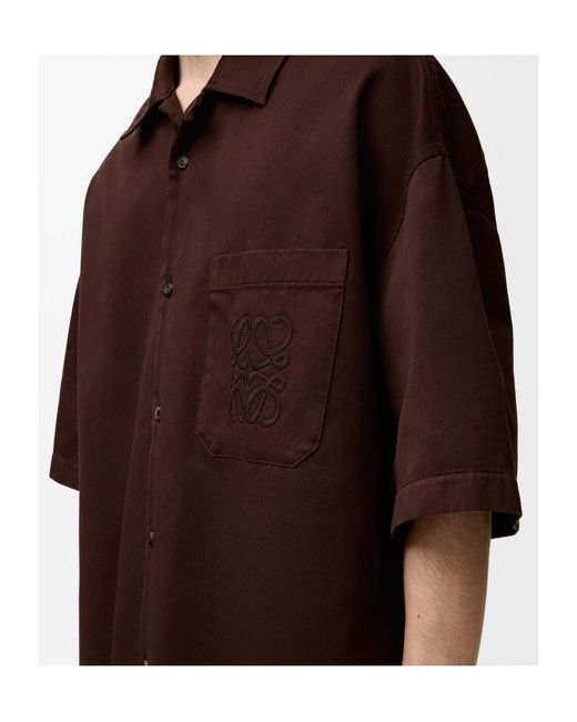 Loewe Brown X Paula's Ibiza Anagram-Embroidered Short-Sleeve Shirt for men