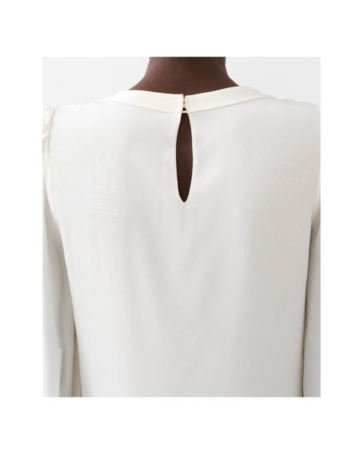 Chloé White Chloé Knot Detailed Long-Sleeved Top
