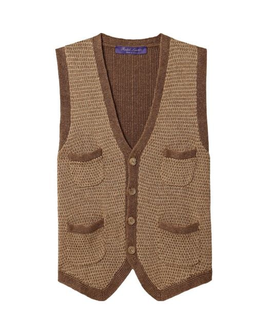 Ralph Lauren Brown Tweed Vest