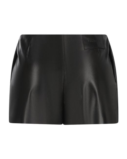 Balenciaga Black Buckled Leather Skort