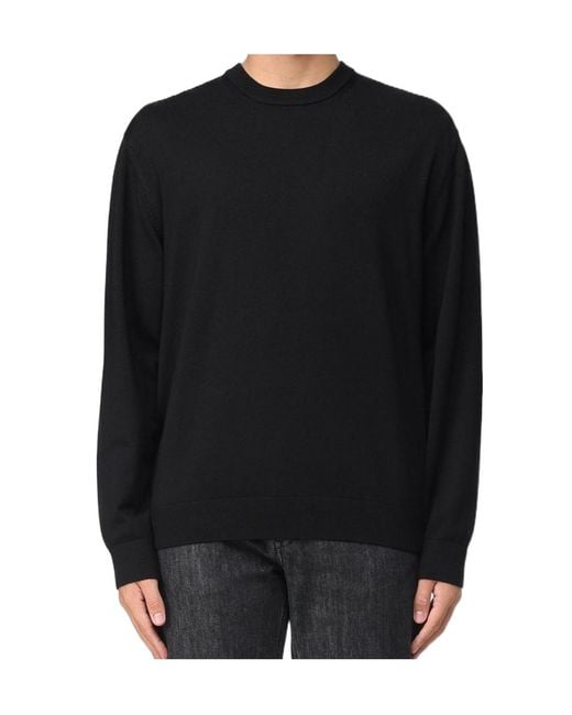 ARMANI EXCHANGE Black Long-Sleeved Knitted Shirt for men