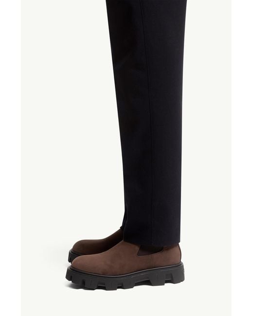 Moncler Blue Logo Patch Tailored Pants for men