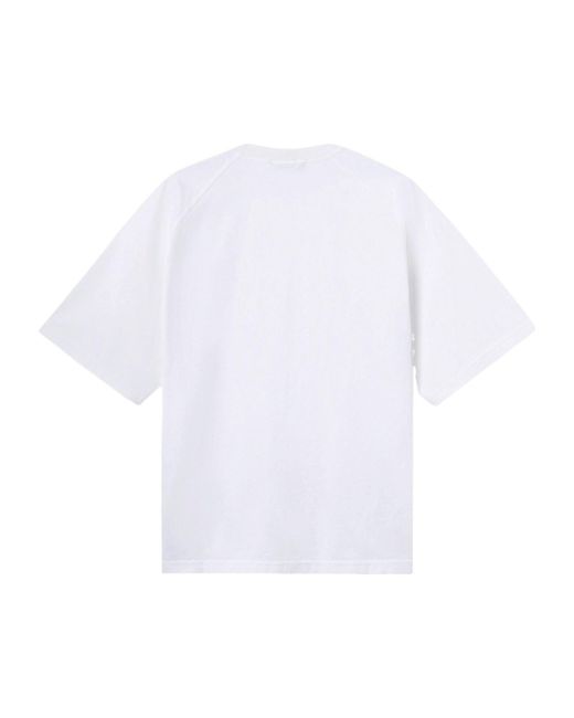 Stone Island White Oversized-Fit Short-Sleeve T-Shirt With Logo Embroidery for men