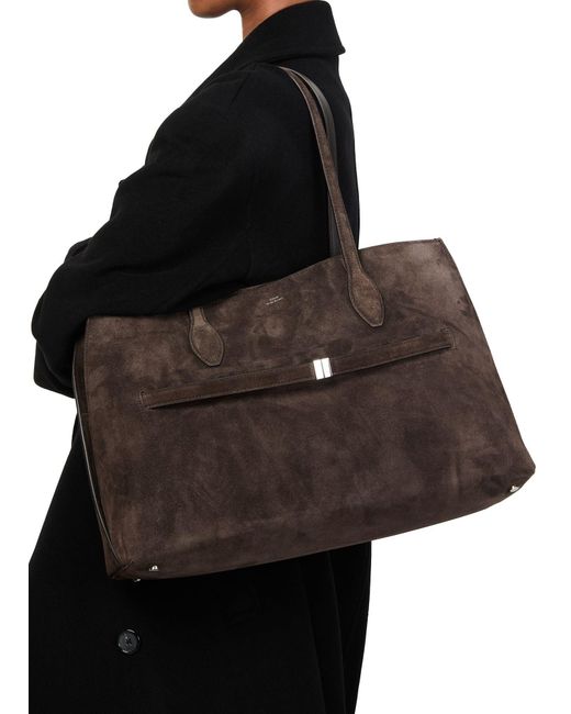 Totême Black Suede Lounge Tote Bag