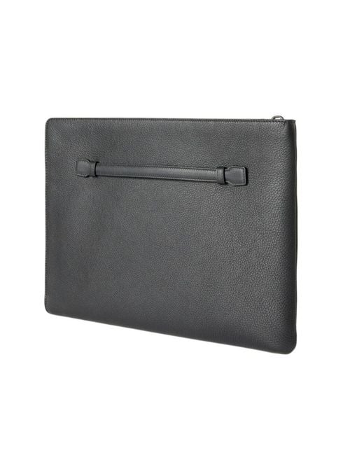 Loro Piana Black Zippered Briefcase for men