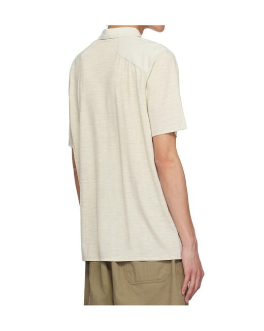 Veilance White Heather Polo Shirt for men