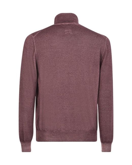 Lardini Purple High Neck Knitted Jumper for men