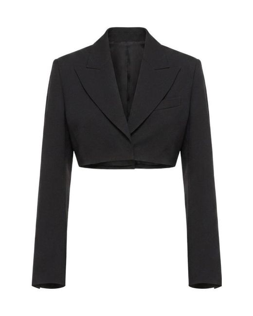 Blumarine Black Cropped Long-Sleeve Jacket