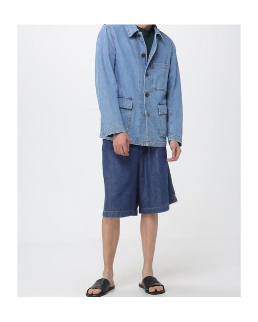 Dries Van Noten Blue Denim Shirt Jacket for men
