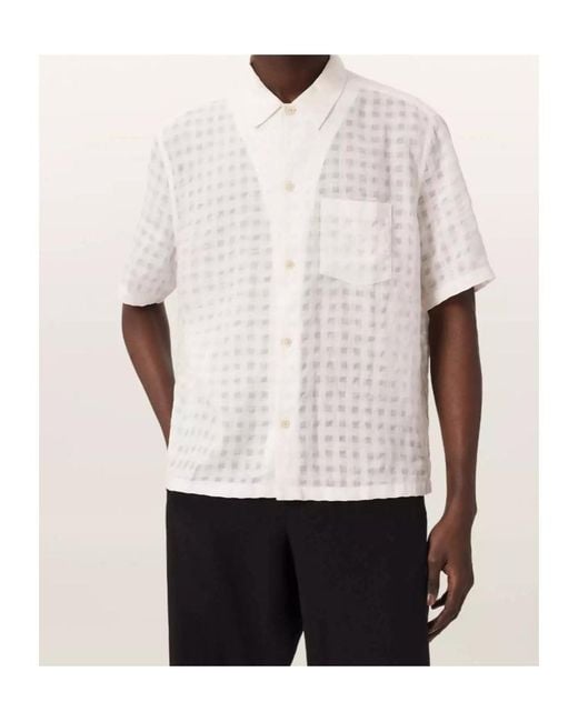 AllSaints White Aubrey Short-Sleeve Hawaiian Shirt for men