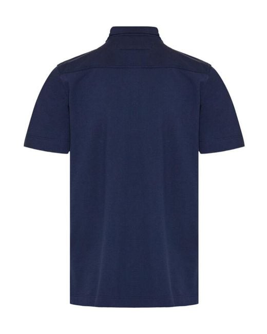 Zegna Blue Short-Sleeved Polo Shirt for men