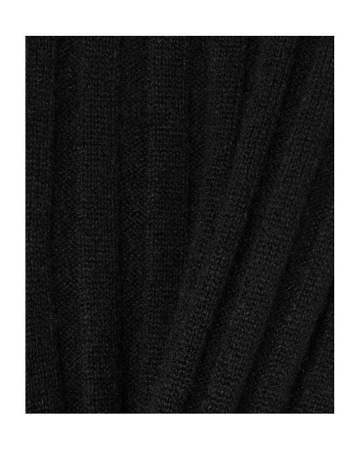 The Elder Statesman Black Diana Ribbed Cashmere Cropped Leggings