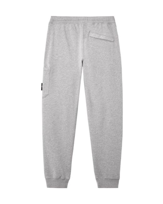 Stone Island Gray Cargo Badge Joggers for men