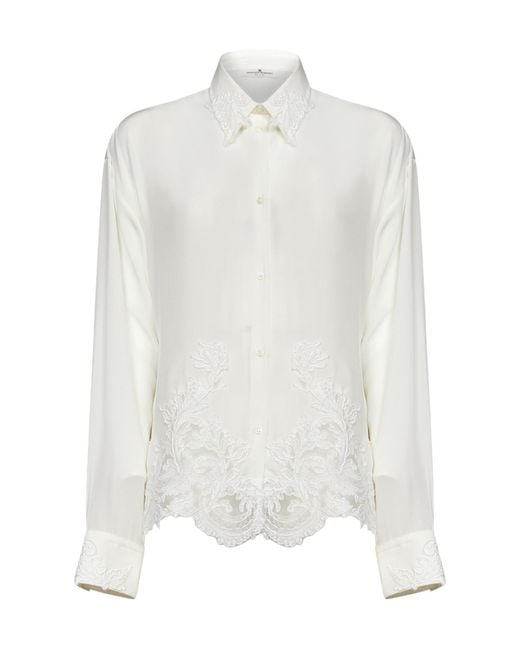 Ermanno Scervino White Long-Sleeved Shirt
