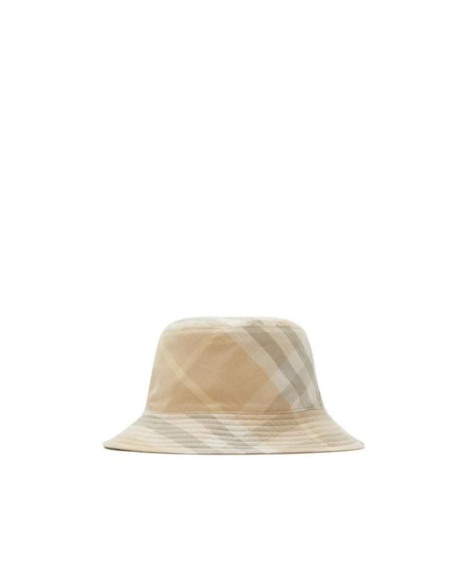 Burberry Natural Check-Pattern Reversible Pull-On Bucket Hat for men
