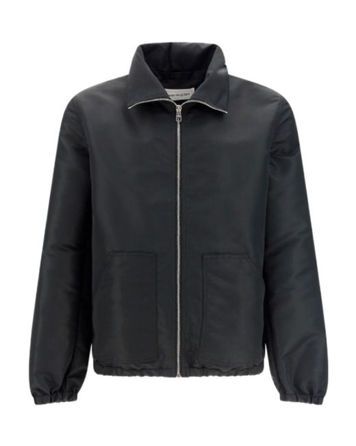 McQueen Black Zipped High-Neck Jacket for men