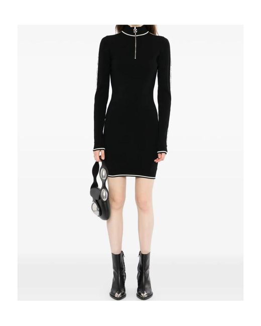 Off-White c/o Virgil Abloh Black Logo Tape Long-Sleeved Dress