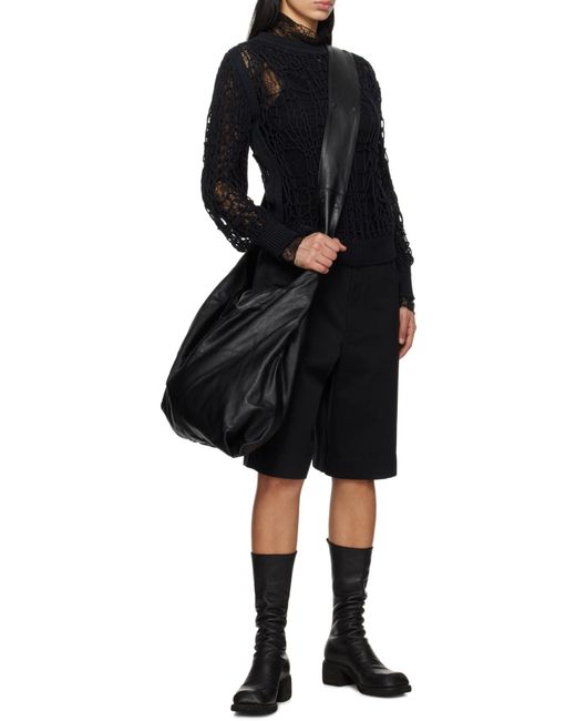 Yohji Yamamoto Black Patchwork Shoulder Bag