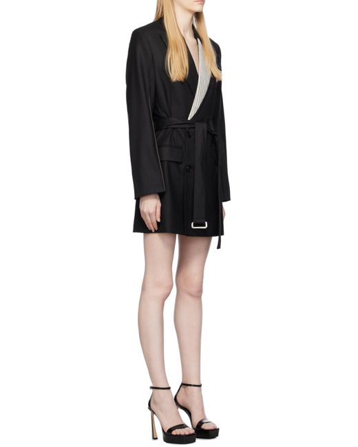 Victoria Beckham Black Double-Breasted Long Sleeved Mini Dress
